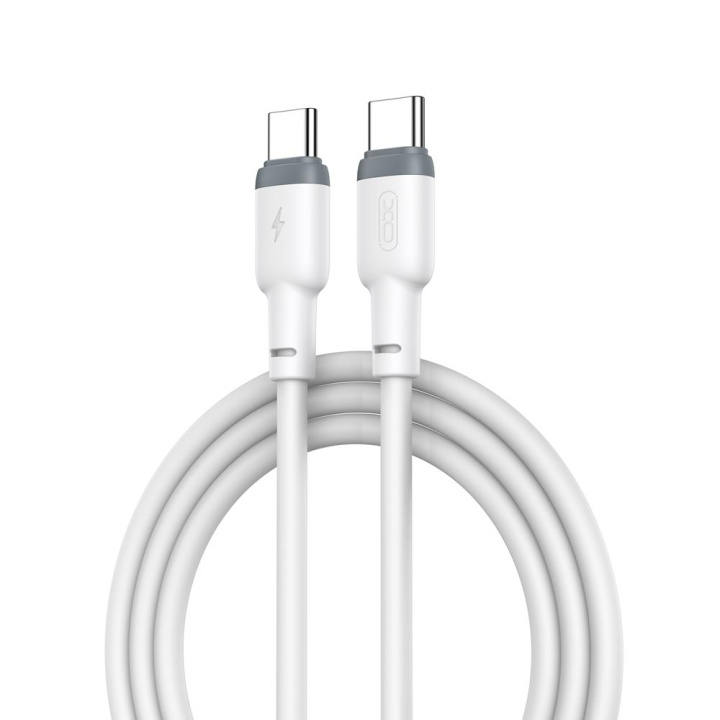 XO kabel NB208B PD USB-C - USB-C 1,0m 60W vit in the group COMPUTERS & PERIPHERALS / Computer cables / USB / USB-C at TP E-commerce Nordic AB (C79201)