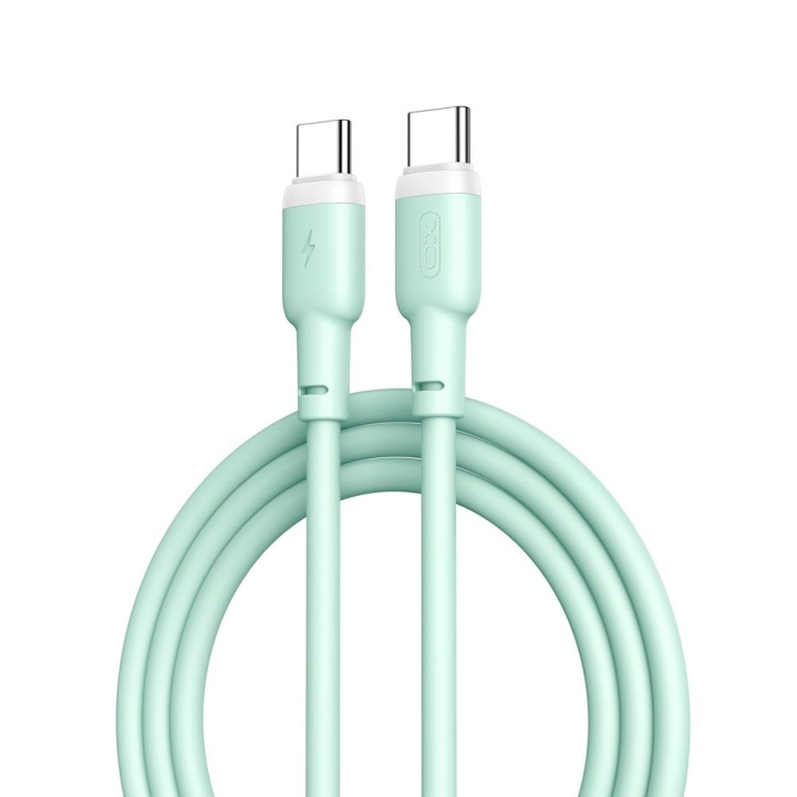 XO kabel NB208B PD USB-C - USB-C 1,0m 60W grön in the group COMPUTERS & PERIPHERALS / Computer cables / USB / USB-C at TP E-commerce Nordic AB (C79203)