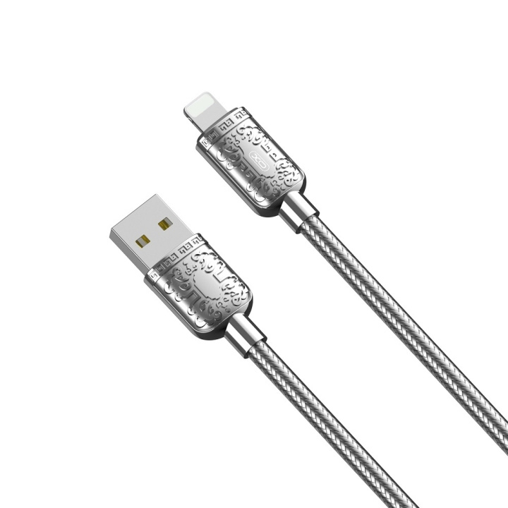 XO kabel NB216 USB - Lightning 1,0 m 2,4A silver in the group SMARTPHONE & TABLETS / Chargers & Cables / Cables / Cables Lightning at TP E-commerce Nordic AB (C79215)