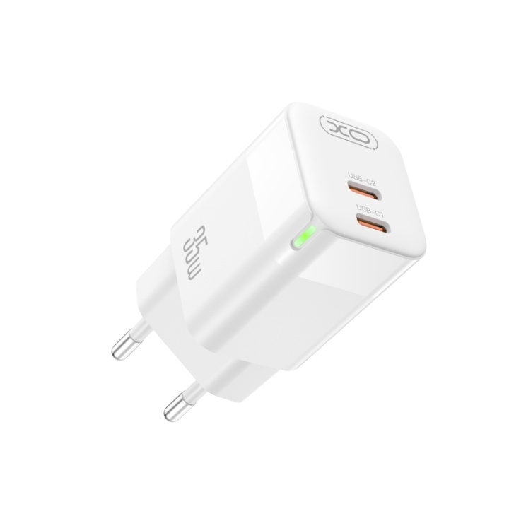 XO väggladdare CE07 PD 35W 2x USB-C vit in the group SMARTPHONE & TABLETS / Chargers & Cables / Wall charger / Wall charger USB-C at TP E-commerce Nordic AB (C79242)