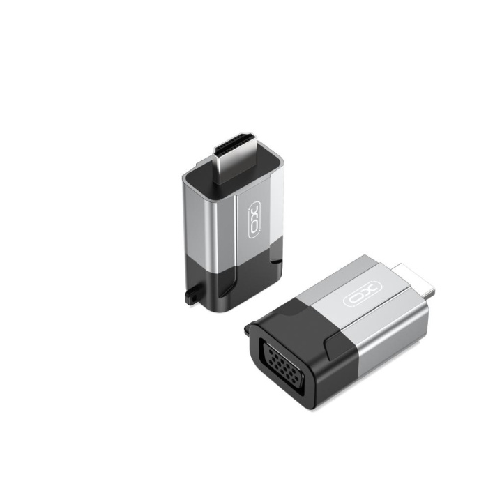 XO adapter GB014 HDMI - VGA grå in the group HOME ELECTRONICS / Cables & Adapters / HDMI at TP E-commerce Nordic AB (C79294)