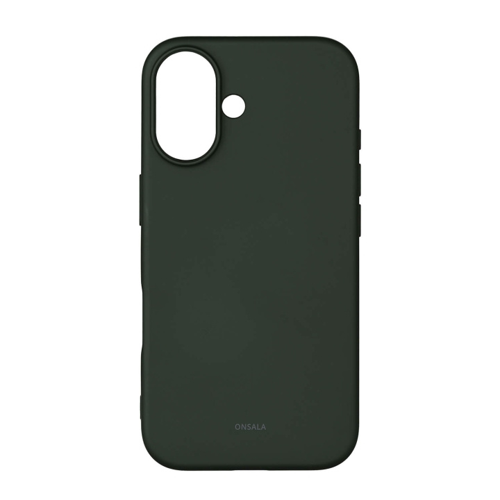 Onsala Phone Case with Silicone Feel Olive Green - iPhone 16 in the group SMARTPHONE & TABLETS / Phone cases / Apple / iPhone 16 at TP E-commerce Nordic AB (C79403)