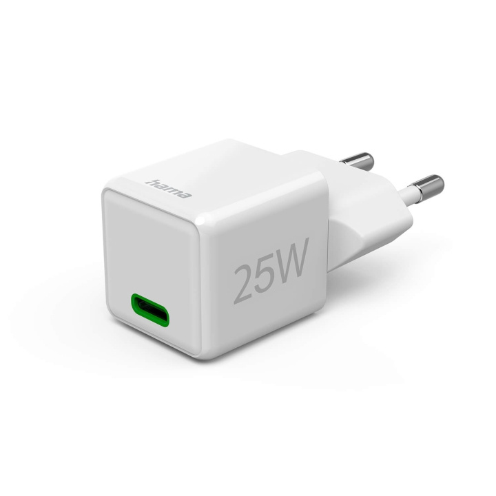 Hama Mini Fast Charger USB-C PD 25W White in the group SMARTPHONE & TABLETS / Chargers & Cables / Wall charger / Wall charger USB at TP E-commerce Nordic AB (C79415)