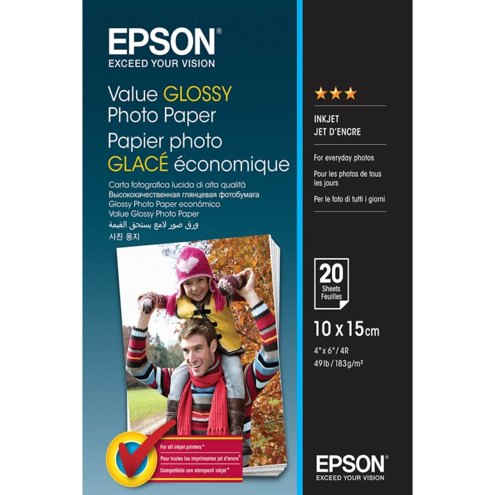 Epson 10x15 Value Glossy Photo Paper 10x15cm - 20 Sheets in the group HOME ELECTRONICS / Photo & Video / Photo equipment / Other at TP E-commerce Nordic AB (C79455)