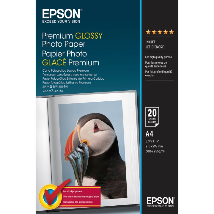 Epson A4 Premium Glossy Photo Pape A4 - 20 Sheets in the group HOME ELECTRONICS / Photo & Video / Photo equipment / Other at TP E-commerce Nordic AB (C79464)