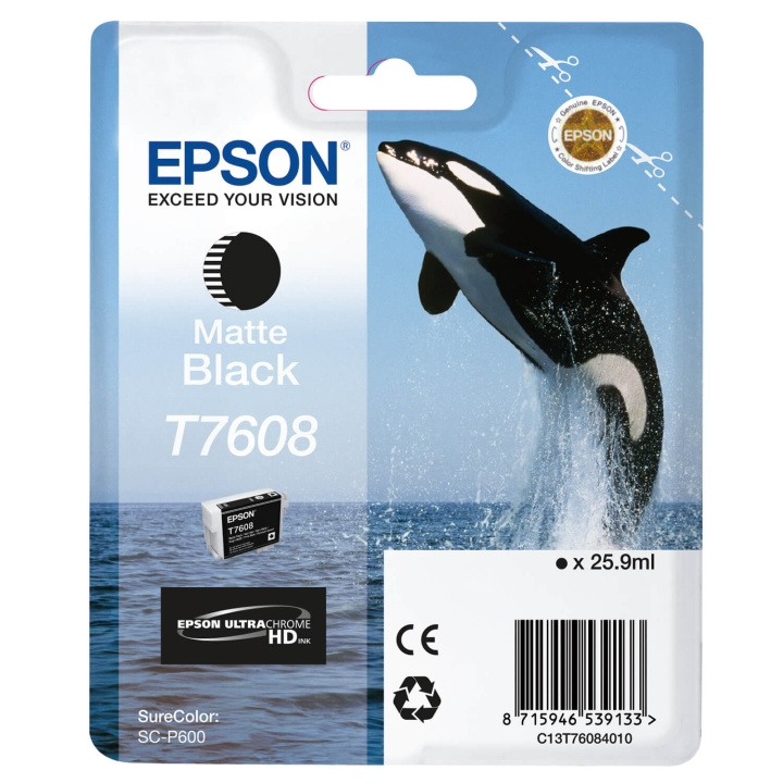 Epson Ink UltraChrome HD T76084N10 Matte Black in the group COMPUTERS & PERIPHERALS / Printers & Accessories / Ink & Toner / Ink cartridges / Epson at TP E-commerce Nordic AB (C79465)