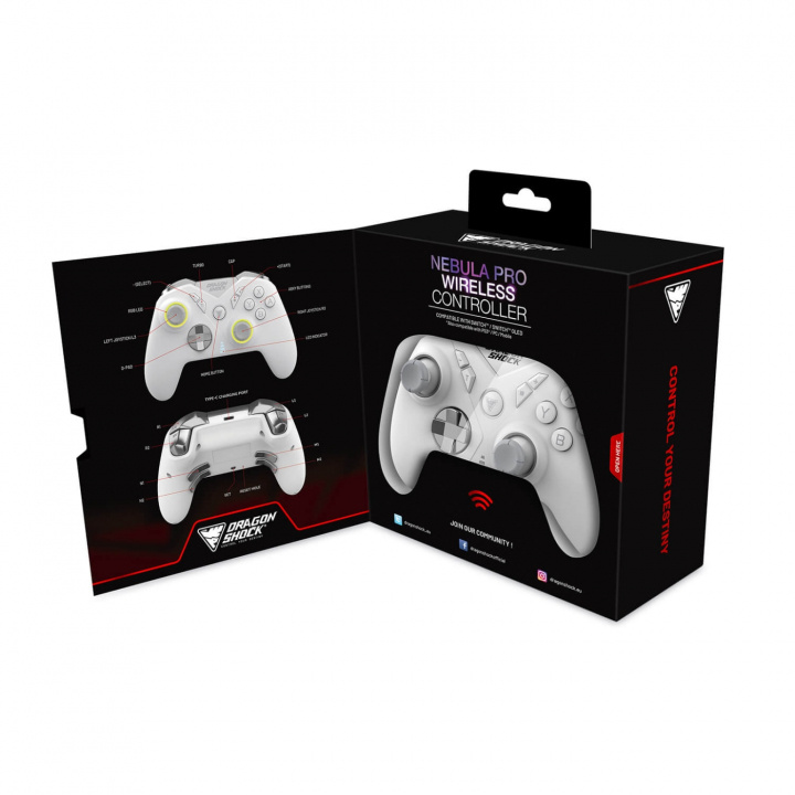 DragonShock Wireless Controller Nebula Pro for NSW White in the group HOME ELECTRONICS / Game consoles & Accessories / Other games at TP E-commerce Nordic AB (C79483)