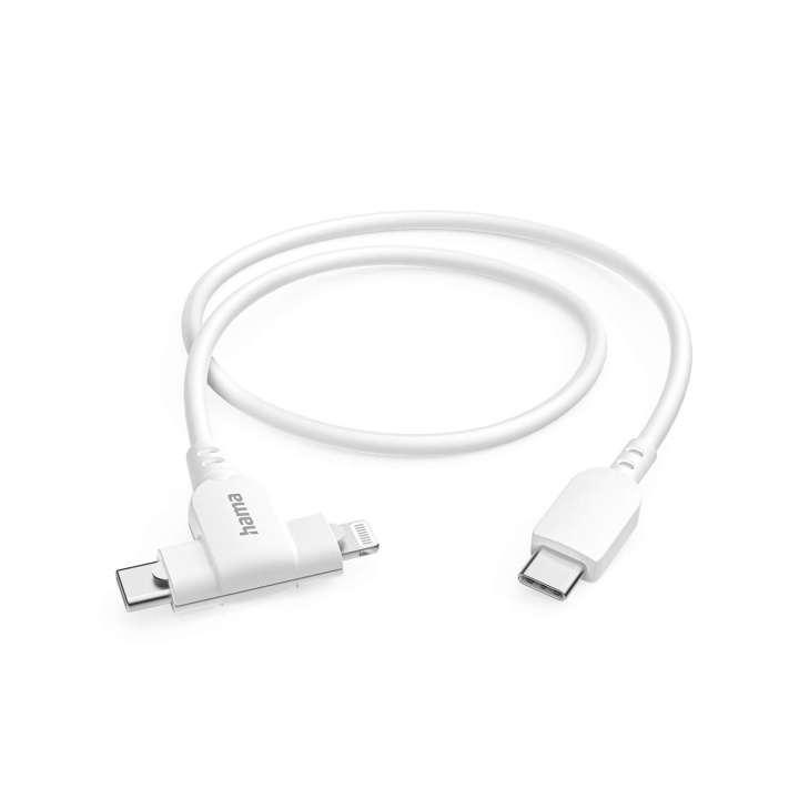 Hama Charging Cable USB-C to USB-C or Lightning 1.5m White in the group COMPUTERS & PERIPHERALS / Computer cables / USB / USB-C at TP E-commerce Nordic AB (C79487)