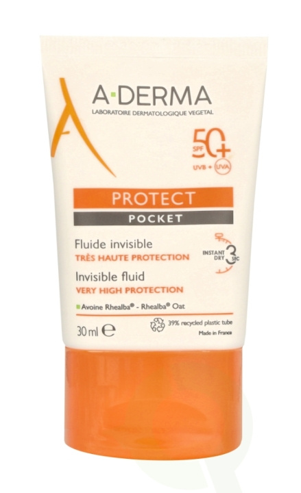 A-Derma Protect Pocket Invisible Fluid SPF50+ 30 ml in the group BEAUTY & HEALTH / Skin care / Tanning / Sunscreen at TP E-commerce Nordic AB (C79551)