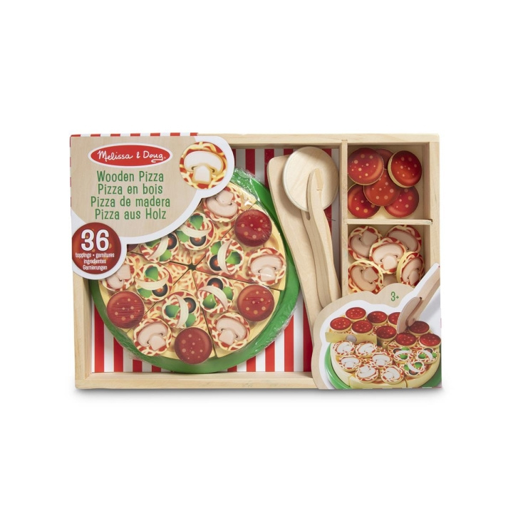 Melissa & Doug Food Play Wooden Pizza in the group TOYS, KIDS & BABY PRODUCTS / Toys / Little home & Role play at TP E-commerce Nordic AB (C79806)