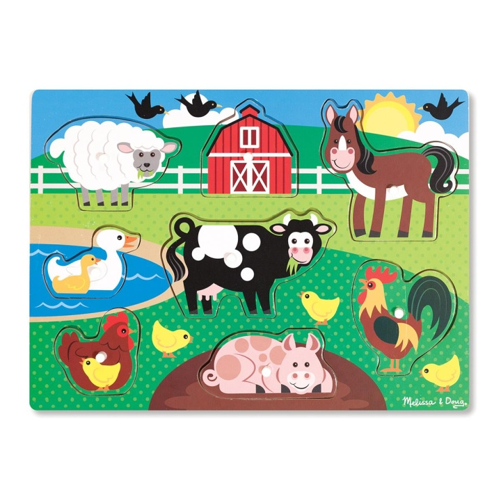 Melissa & Doug Wooden Peg Puzzle Farm Animals in the group TOYS, KIDS & BABY PRODUCTS / Toys / Kids puzzle at TP E-commerce Nordic AB (C79810)