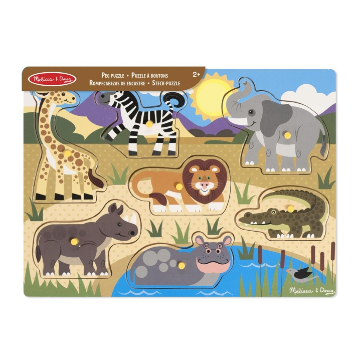 Melissa & Doug Wooden Peg Puzzle Safari in the group TOYS, KIDS & BABY PRODUCTS / Toys / Puzzles at TP E-commerce Nordic AB (C79811)