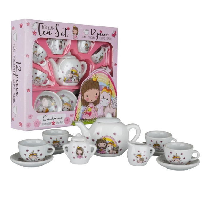 Barbo Toys Barbo Classic Porcelain tea set 12 pcs Pink in the group TOYS, KIDS & BABY PRODUCTS / Toys / Kitchen toys at TP E-commerce Nordic AB (C79841)