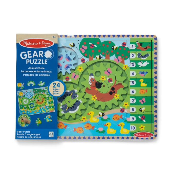 Melissa & Doug Wooden Gear Puzzle Animal Chase I-Spy in the group TOYS, KIDS & BABY PRODUCTS / Toys / Puzzles at TP E-commerce Nordic AB (C79854)