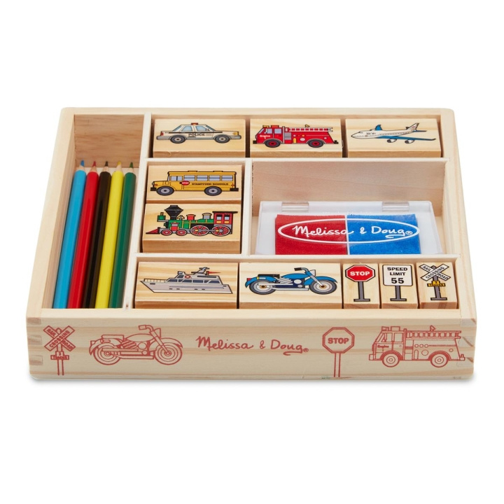 Melissa & Doug Wooden Stamp set Vehicles in the group TOYS, KIDS & BABY PRODUCTS / Toys / Crafts at TP E-commerce Nordic AB (C79989)