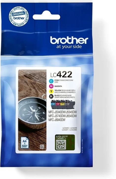 Brother LC422VALDR ink cartridge pack, 4 colours in the group COMPUTERS & PERIPHERALS / Printers & Accessories / Ink & Toner / Ink cartridges / Brother at TP E-commerce Nordic AB (C80317)