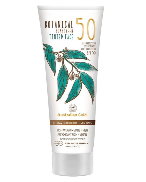 Australian Gold Botanical Tinted Face Cream SPF 50 88 ml - Rich/Deep in the group BEAUTY & HEALTH / Skin care / Tanning / Sunscreen at TP E-commerce Nordic AB (C80571)