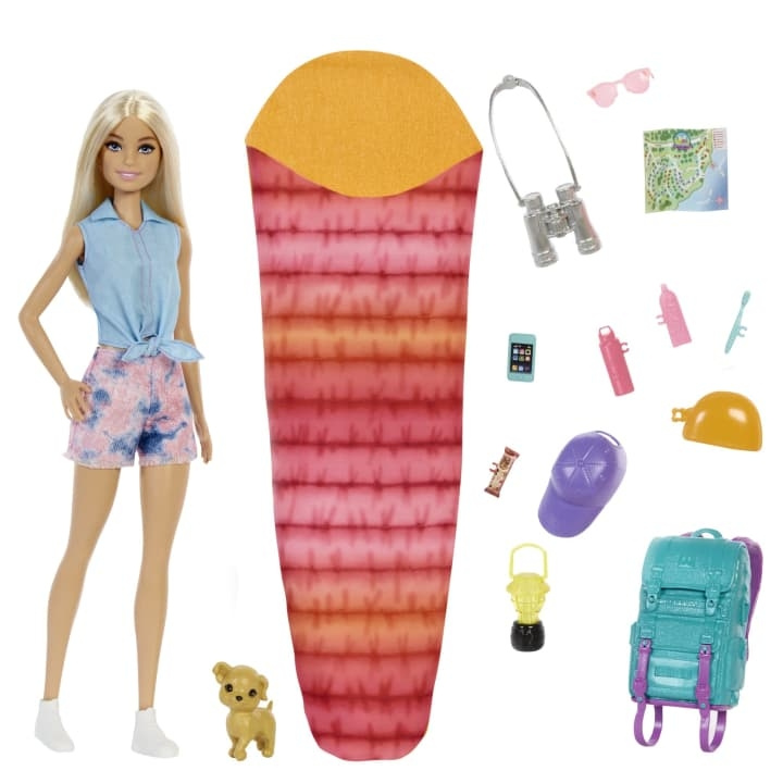 Barbie Camping Doll with Puppy - Malibu (HDF73) in the group TOYS, KIDS & BABY PRODUCTS / Toys / Docks & Accessories at TP E-commerce Nordic AB (C80628)