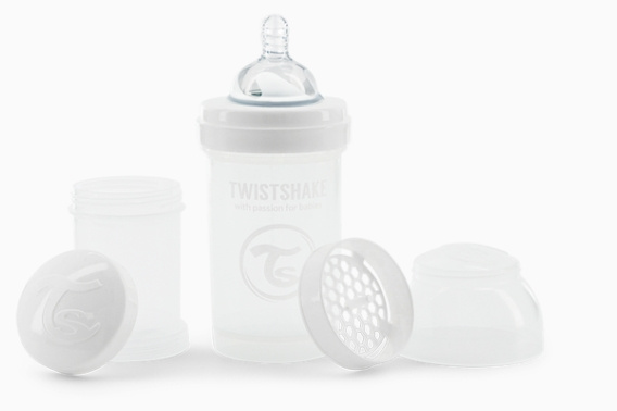 Twistshake Anti-Colic Baby Bottle White 180 ml in the group TOYS, KIDS & BABY PRODUCTS / Eat & Drink / Baby bottle & Accessories at TP E-commerce Nordic AB (C80999)