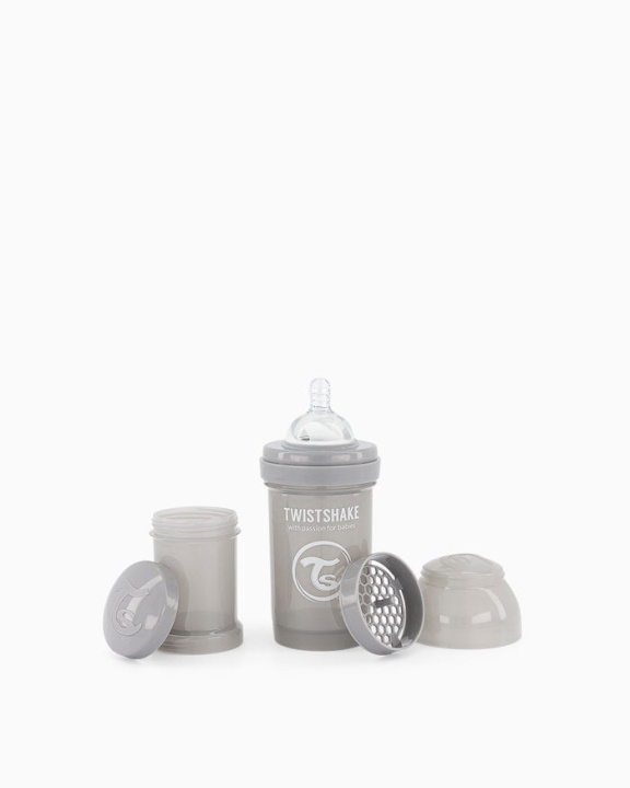 Twistshake Anti-Colic Baby Bottle Pastel Grey 180 ml in the group TOYS, KIDS & BABY PRODUCTS / Eat & Drink / Baby bottle & Accessories at TP E-commerce Nordic AB (C81002)