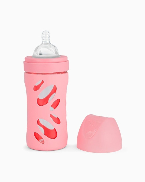 Twistshake Anti-Colic Glass Bottle Pastel Pink 260 ml in the group TOYS, KIDS & BABY PRODUCTS / Eat & Drink / Baby bottle & Accessories at TP E-commerce Nordic AB (C81014)