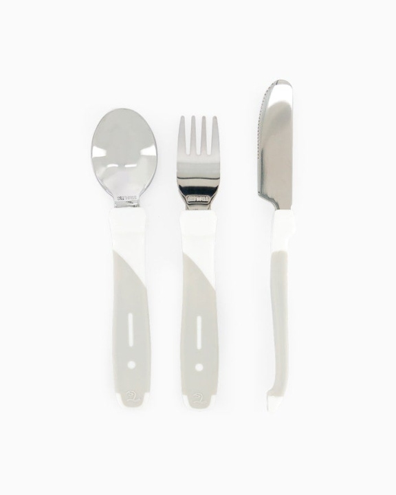 Twistshake Learn Cutlery Stainless Steel 12+m White in the group TOYS, KIDS & BABY PRODUCTS / Eat & Drink / Children\'s tableware at TP E-commerce Nordic AB (C81036)