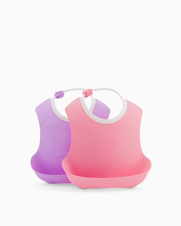 Twistshake Bib 4+m Pastel Pink /Purple 2-pack in the group TOYS, KIDS & BABY PRODUCTS / Eat & Drink / Bibs at TP E-commerce Nordic AB (C81052)