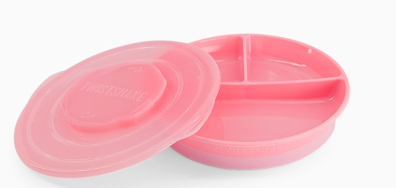 Twistshake Divided Plate 6+m Pastel Pink in the group TOYS, KIDS & BABY PRODUCTS / Eat & Drink / Children\'s tableware at TP E-commerce Nordic AB (C81061)