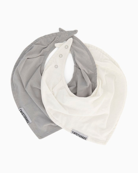 Twistshake Dry Bib Pastel Grey White in the group TOYS, KIDS & BABY PRODUCTS / Eat & Drink / Bibs at TP E-commerce Nordic AB (C81074)