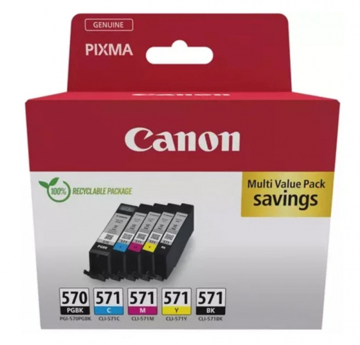 Canon Ink 0372C006 PGI-570/CLI-571 Multipack in the group COMPUTERS & PERIPHERALS / Printers & Accessories / Ink & Toner / Ink cartridges / Canon at TP E-commerce Nordic AB (C81421)