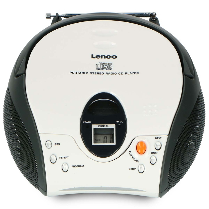 Lenco Portable stereo FM radio with CD White in the group HOME ELECTRONICS / Audio & Picture / Home cinema, Hifi & Portable / Radio & Alarm clocks / Radio at TP E-commerce Nordic AB (C81436)