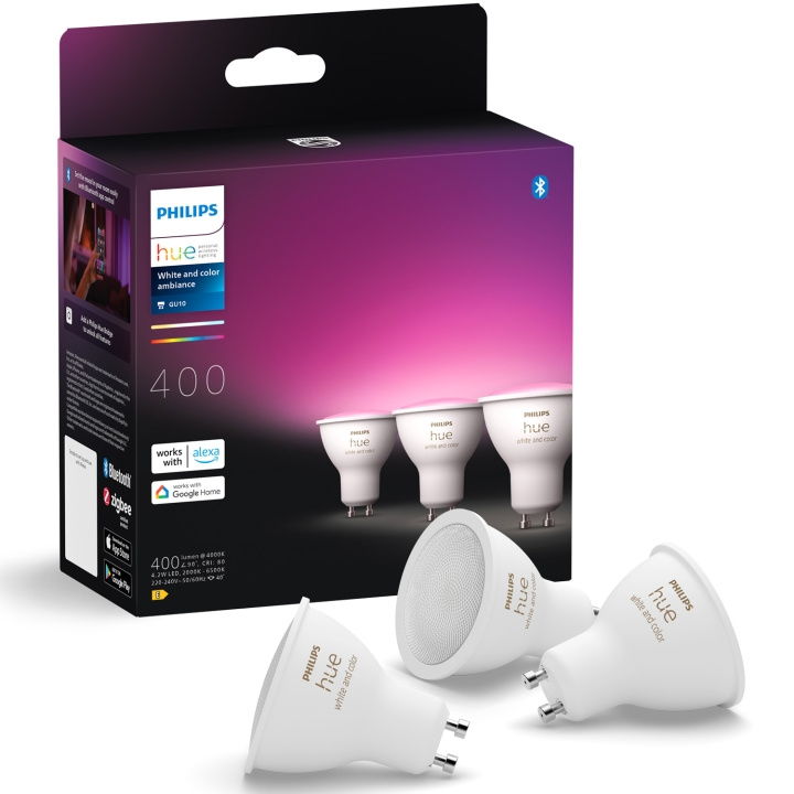 Philips Hue White and Color Ambiance GU10 400lm 3-pack in the group HOME ELECTRONICS / Lighting / LED lamps at TP E-commerce Nordic AB (C81445)