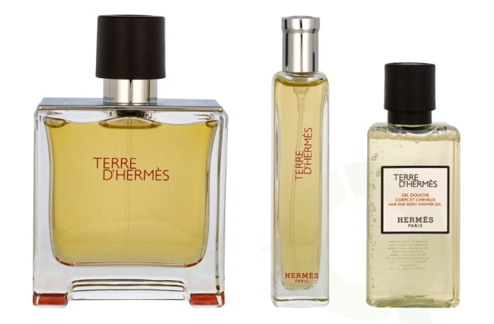 Hermes Terre D\'Hermes Giftset 130 ml Edp Spray 75ml/Edp Spray 15ml/Shower Gel 40ml in the group BEAUTY & HEALTH / Gift sets / Gift sets for him at TP E-commerce Nordic AB (C81602)