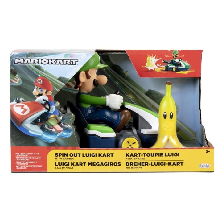 JAKKS Pacific Super Mario 2.5 Inch Spin Out Mario Kart Luigi in the group TOYS, KIDS & BABY PRODUCTS / Toys / Toy cars at TP E-commerce Nordic AB (C81819)