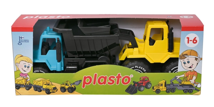 Plasto Turkos Lastbil och Gul Dumper, 30cm in the group TOYS, KIDS & BABY PRODUCTS / Outdoor toys / Garden toys at TP E-commerce Nordic AB (C81860)