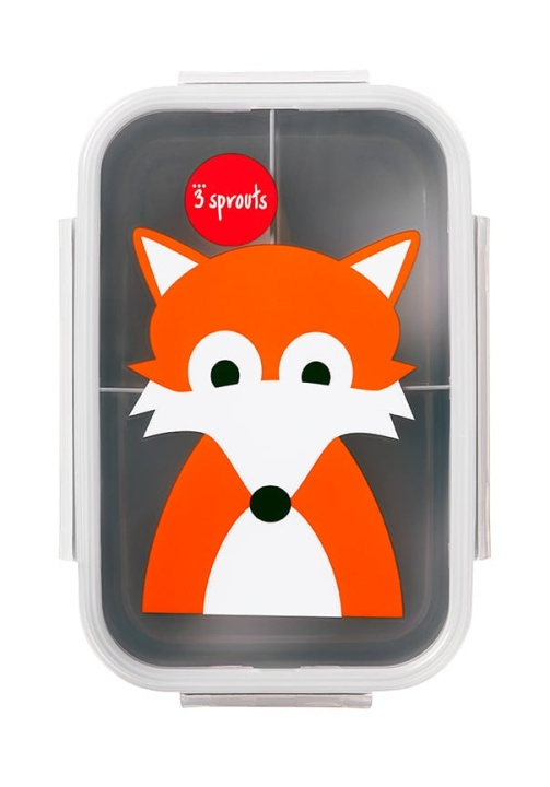 3 Sprouts Bento Box - Gray Fox in the group TOYS, KIDS & BABY PRODUCTS / Eat & Drink / Children\'s tableware at TP E-commerce Nordic AB (C82374)