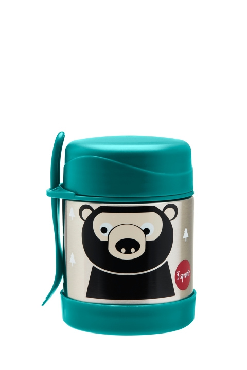 3 Sprouts Stainless Steel Food Jar and Spork - Teal Bear in the group TOYS, KIDS & BABY PRODUCTS / Eat & Drink / Children\'s tableware at TP E-commerce Nordic AB (C82384)