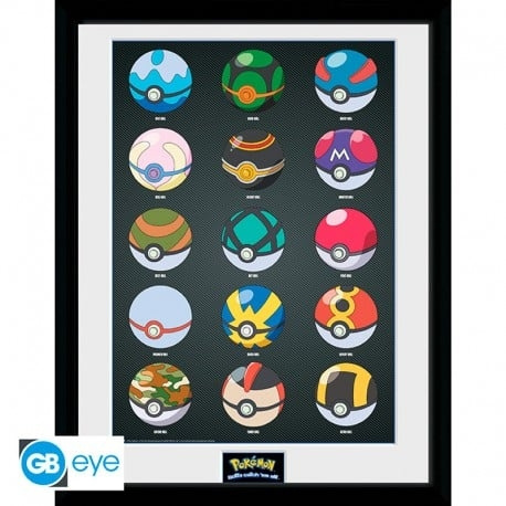 Abysse POKEMON - Framed print Pokeballs (30x40) in the group Sport, leisure & Hobby / Fun stuff / Fun stuff at TP E-commerce Nordic AB (C82552)