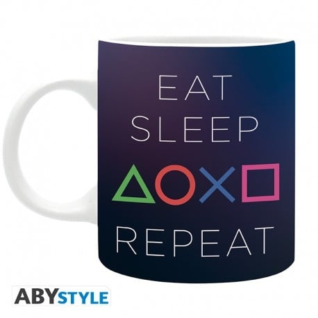 Abysse PLAYSTATION - Mug - 320 ml - Eat Sleep Repeat in the group Sport, leisure & Hobby / Fun stuff / Cups at TP E-commerce Nordic AB (C82554)