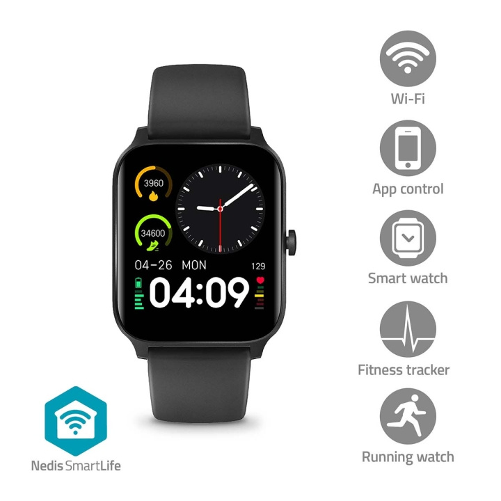 Nedis Smart Watch | LCD | IP68 | Maximum operating time: 14400 min | Android™ / IOS | Black in the group Sport, leisure & Hobby / Smartwatch & Activity trackers / Smartwatches at TP E-commerce Nordic AB (C82805)