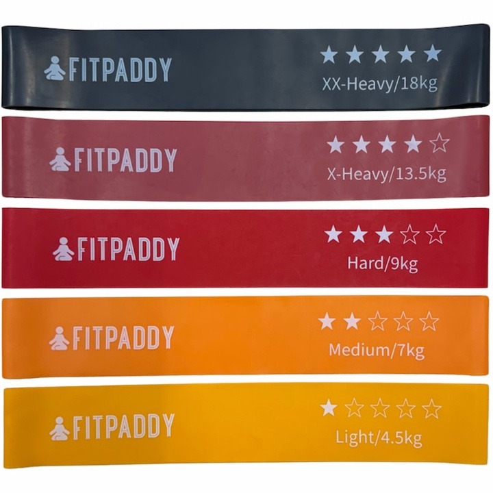 Fitpaddy Elastiska Band Set 5st in the group Sport, leisure & Hobby / Exercise equipment / Exercise accessories at TP E-commerce Nordic AB (C82832)