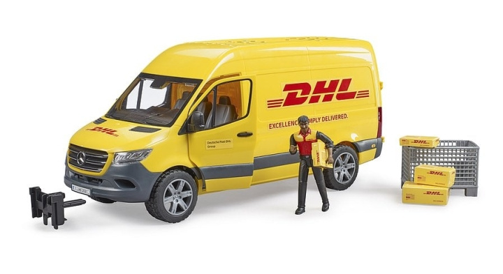 Bruder MB Sprinter DHL with driver (02671) in the group Sport, leisure & Hobby / Hobby / Plastic models / Cars at TP E-commerce Nordic AB (C83609)