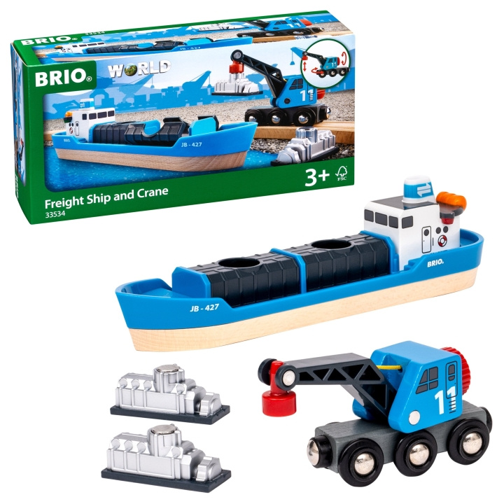 BRIO Freight Ship and Crane (33534) in the group TOYS, KIDS & BABY PRODUCTS / Toys / Building toys / Brio train tracks at TP E-commerce Nordic AB (C83968)