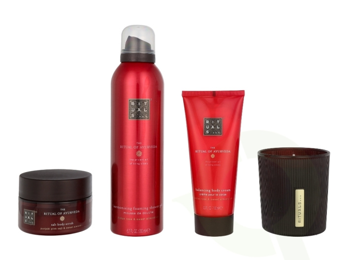 Rituals Ayurveda Set 565 ml Salt Body Scrub 125gr/Body Cream 100ml/Foaming Shower Gel 200ml/Scented Candle 140gr in the group BEAUTY & HEALTH / Gift sets / Gift sets for her at TP E-commerce Nordic AB (C84534)