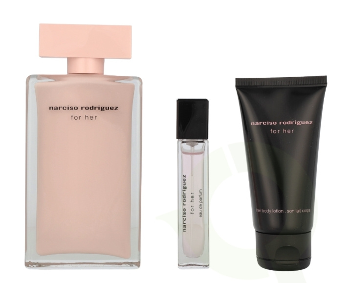 Narciso Rodriguez For Her Giftset 160 ml Edp Spray 100ml/Body Lotion 50/Edp Spray 10ml in the group BEAUTY & HEALTH / Gift sets / Gift sets for her at TP E-commerce Nordic AB (C85028)