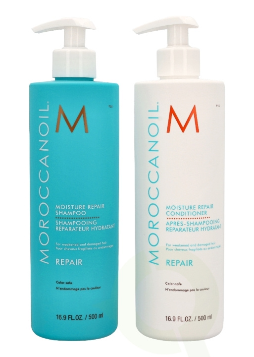 Moroccanoil Moisture Repair Shampoo & Conditioner Set 1000 ml Shampoo 500ml/Conditioner 500ml in the group BEAUTY & HEALTH / Hair & Styling / Hair care / Schampoo at TP E-commerce Nordic AB (C85134)