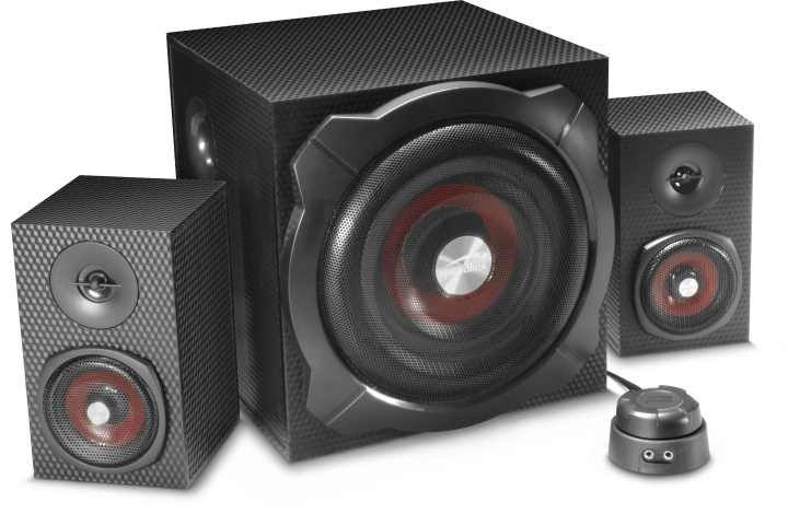 Speedlink GRAVITY CARBON 2.1 Subwoofer System, black in the group COMPUTERS & PERIPHERALS / Computer accessories / Speakers at TP E-commerce Nordic AB (C85354)