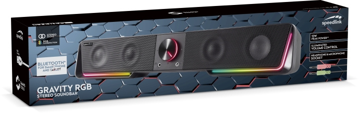 Speedlink GRAVITY RGB Stereo Soundbar, black in the group HOME ELECTRONICS / Audio & Picture / Home cinema, Hifi & Portable / Soundbars at TP E-commerce Nordic AB (C85513)