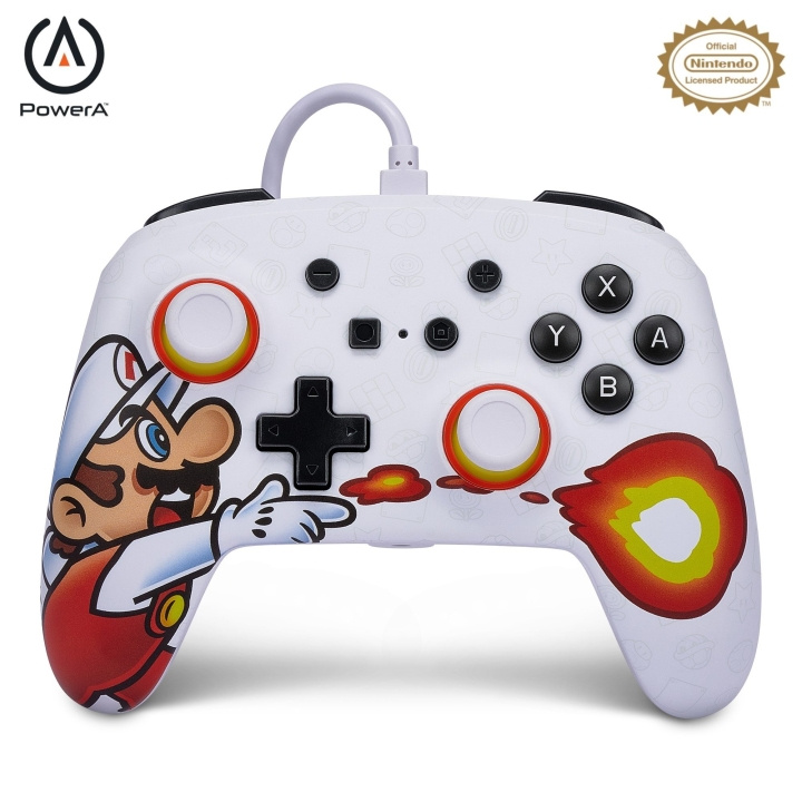 PowerA Enhanced Wired Controller for Nintendo Switch - Fireball Mario in the group HOME ELECTRONICS / Game consoles & Accessories / Nintendo Switch at TP E-commerce Nordic AB (C85692)