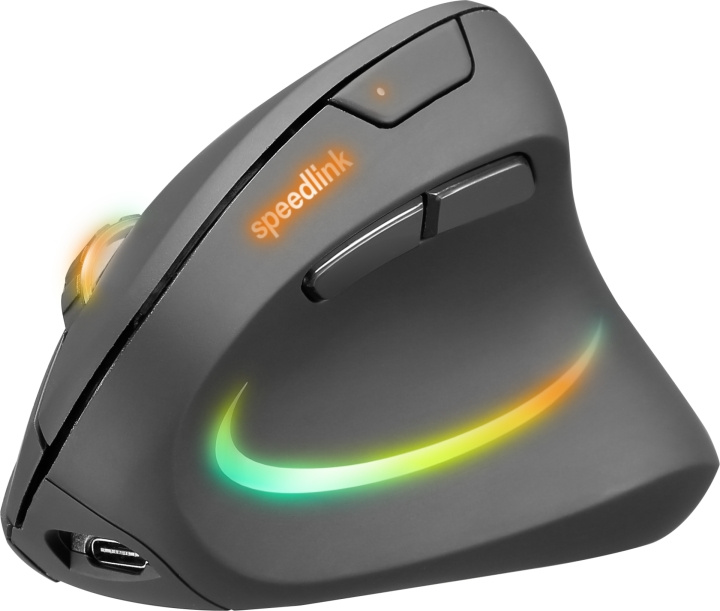 Speedlink PIAVO PRO Illuminated Rechargeable Vertical Ergonomic Mouse - wireless, rubber-black in the group COMPUTERS & PERIPHERALS / Mice & Keyboards / Mice / Wireless at TP E-commerce Nordic AB (C85728)